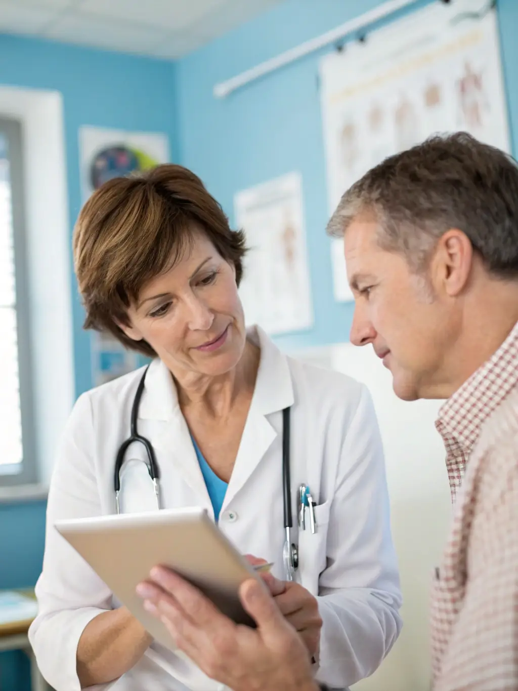 An image showing a naturopathic practitioner reviewing lab results with a client, emphasizing the evidence-based approach.
